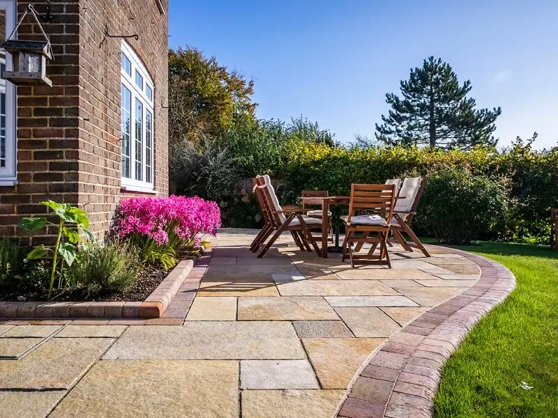 Patio fully cleaned with a soft-wash treatment for a client in Bristol