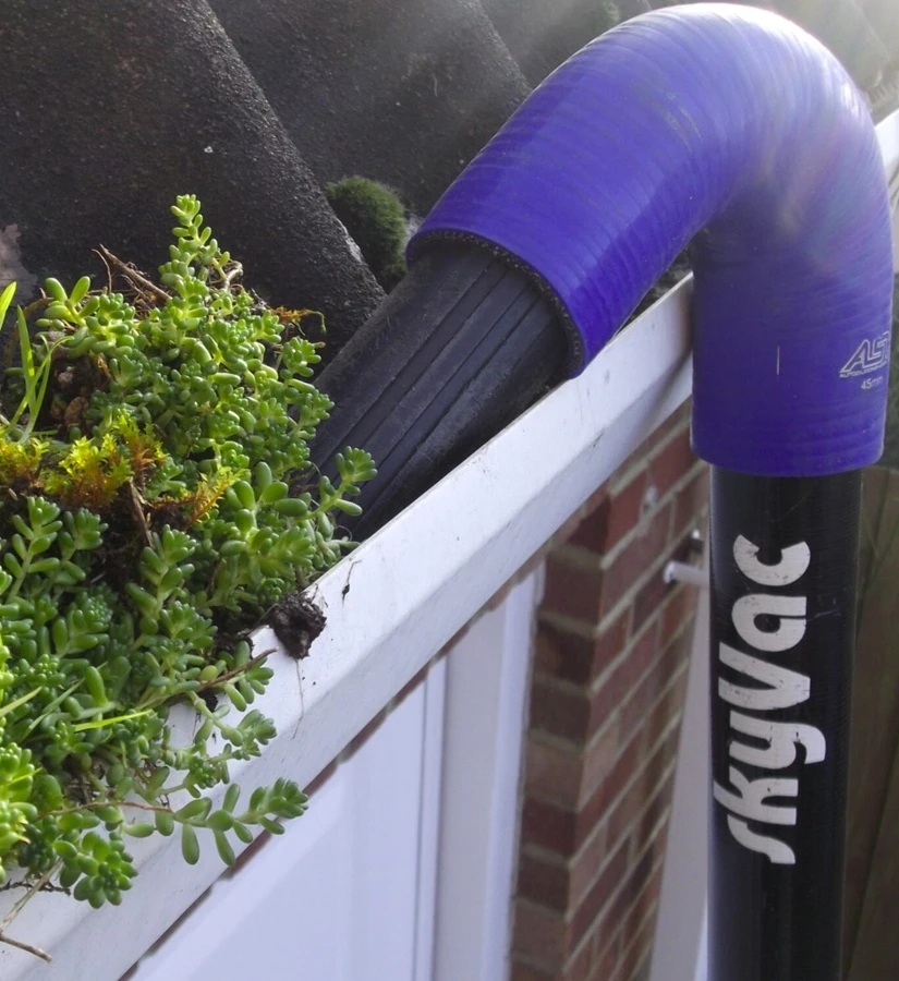 Professional gutter cleaning from the ground