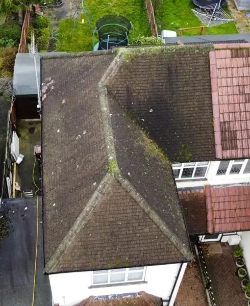 Roof cleaning job 02 before (Bristol)