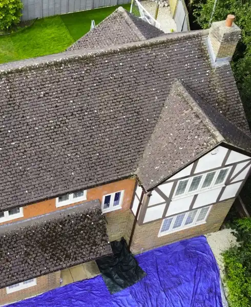 Roof cleaning job 03 before (Bristol)